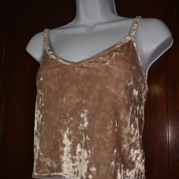 Kimchi Blue Velvet Tank Top in Tan and Cream - Picture 10 of 12